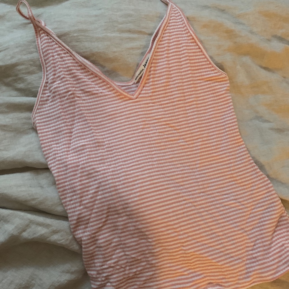 Reformation striped ribbed riley tank top